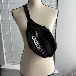 Adidas Black Belt Bag with White Logo
